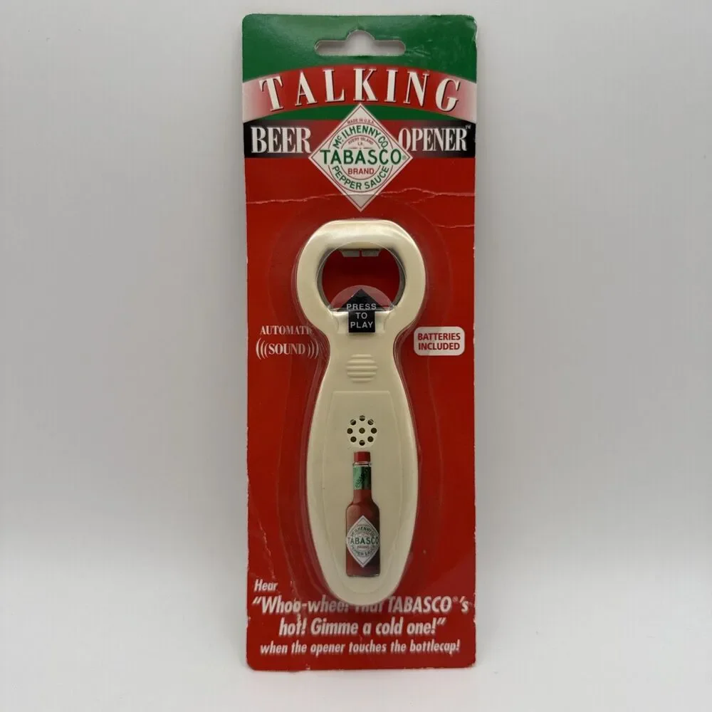 Tabasco Talking Bottle Opener New Unopened Sealed 2003 Will Need New Battery